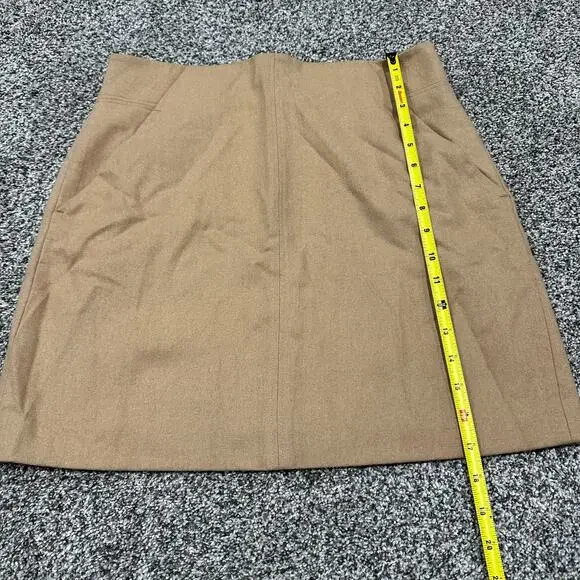 New without tags, LOFT Wool Mini Tan Zip Skirt, Size 4 - Picture 9 of 10
